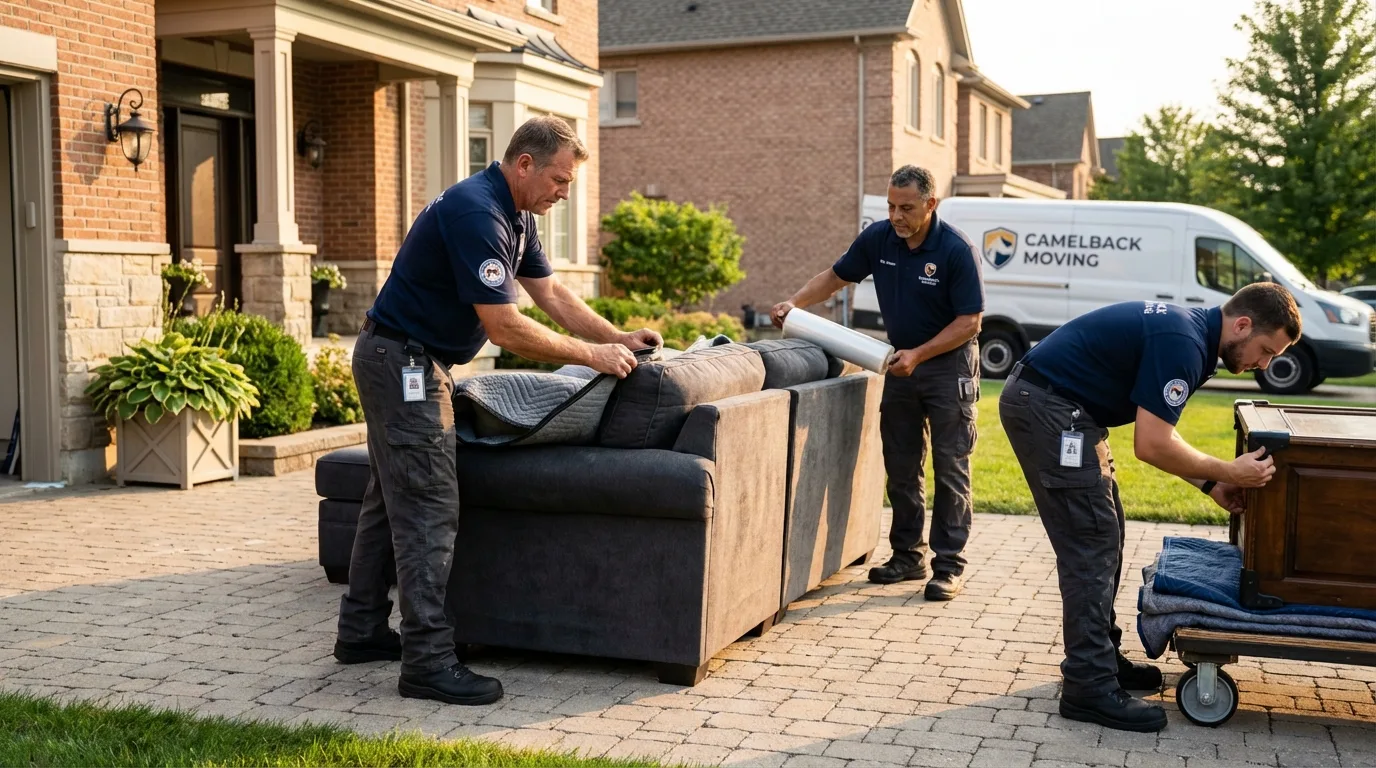 Large estate moving crew wrapping furniture in Vandalia, OH